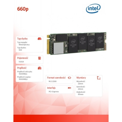 Dysk SSD INTEL 660p Series 512GB M.2 NVMe